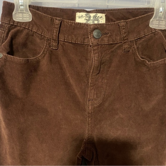 Free People We The Free Chocolate Brown Skinny Corduroy Jeans  26 High Rise - Picture 2 of 8
